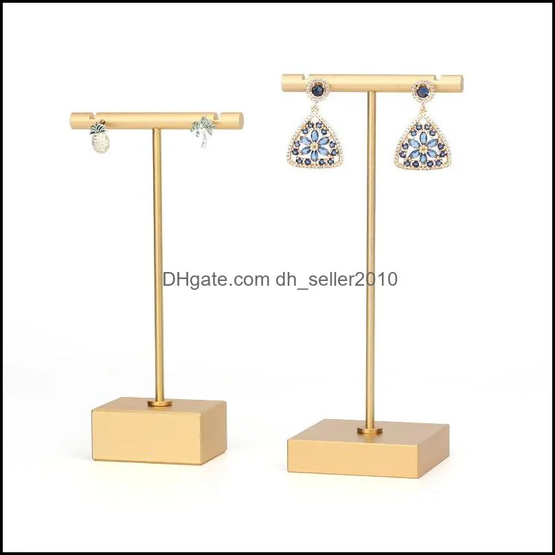 Jewelry Showcase Earring Display Stand Metal Cross Rose Gold Luxury Boutique Shelf Stud Drop Hoop Earrings Holder New Jewellery Jctjn