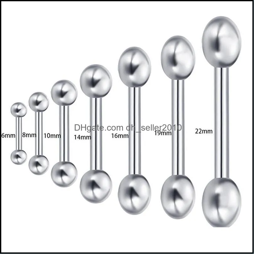 50pcs Surgical Steel Piercing Ring Tongue Bar 14G Ball Eyebrow Nipple Scaffold Industrial Bar Body Jewelry C3