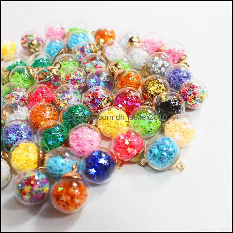 Fashion Jewelry Colorful DIY Glass Ball Pendant Beads Bag Mobile Phone Clasp Pendant Earrings Accessories