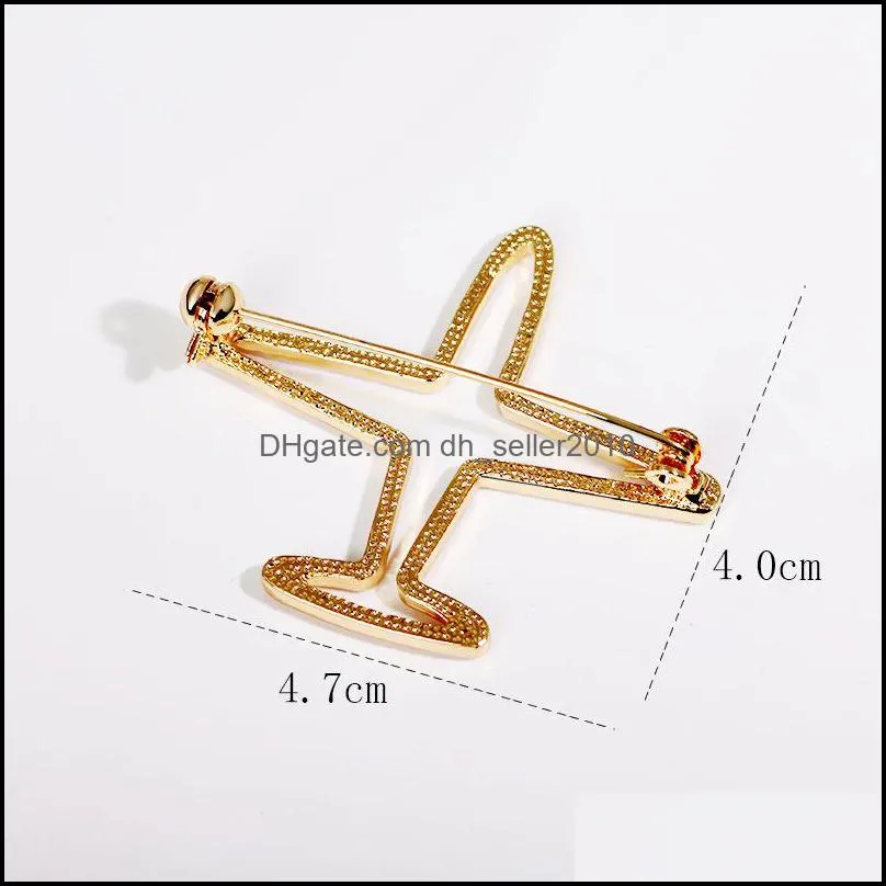 Bling Bling Rhinestone Airplane Brooch Women Crystal Aircraft Brooch Suit Lapel Pin Fashion Jewelry Accessories for Gift Party 94 D3