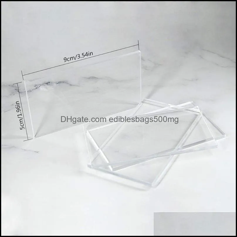 10 Pcs Custom Logo Clear Acrylic Wedding Guest Name Card Birthday Place Plate Blank DIY Dining Table Seat Sign
