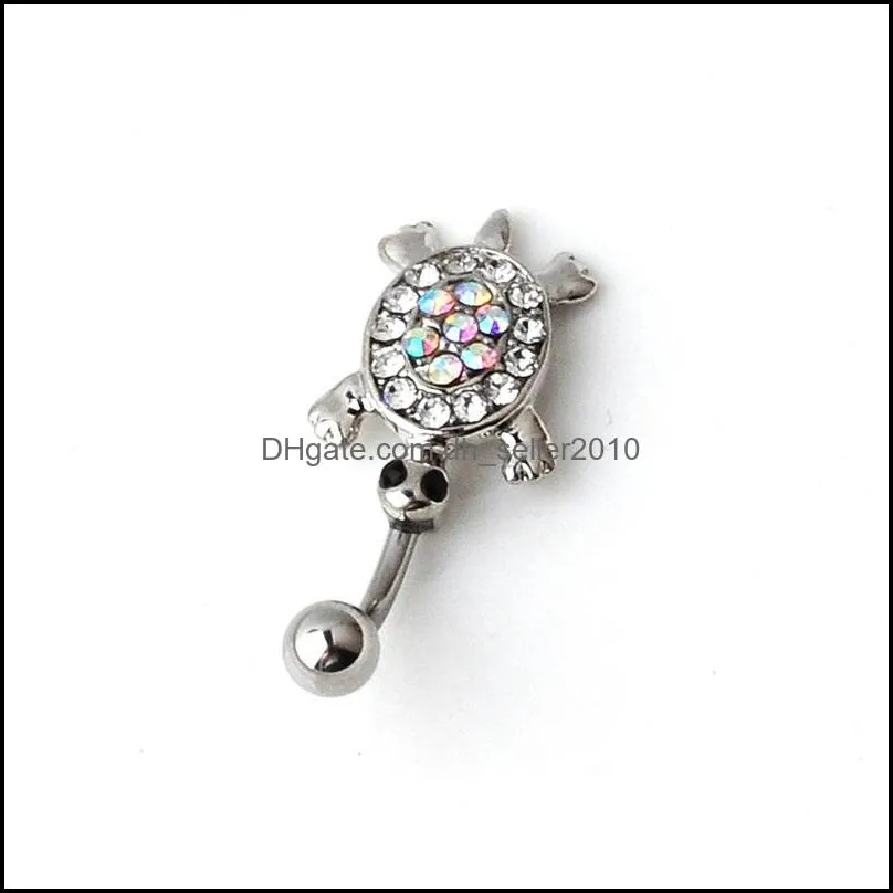 Clear Color Tortoise style navel button ring piercing body jewlery 1.6*11*5/8 belly ring Body Jewelry C3