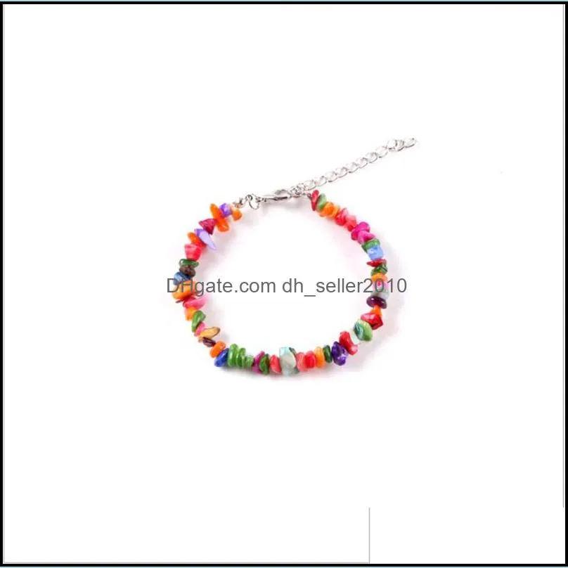 Bohemia Colorful Beads Gravel Turquoises Choker Necklaces Natural Stones Necklace for Women Fashion Jewelry C3