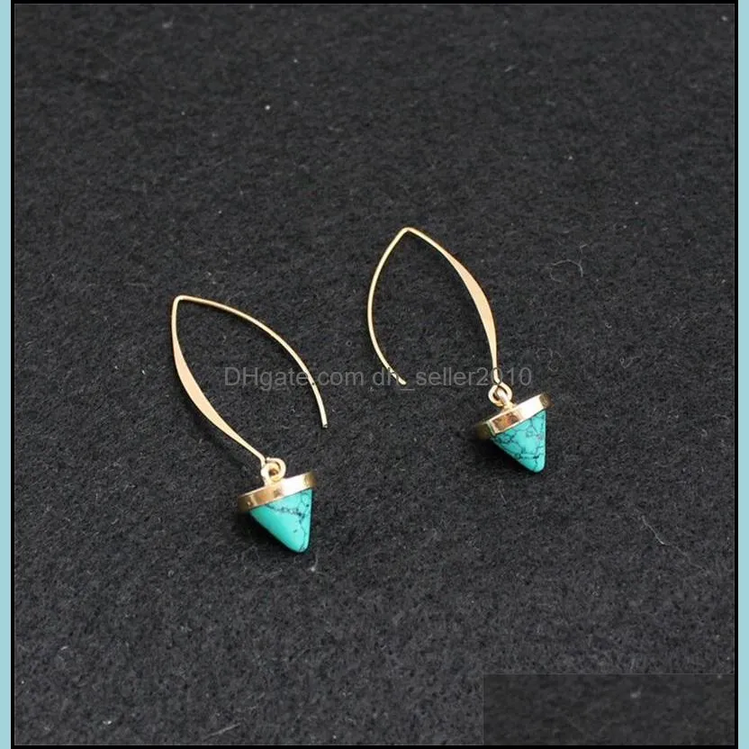 White Green Turquoise Ornaments Dangle Chandelier Earrings Women Personality Auricular Hook Jewelry Set Hanging Ear Pendants 3 9ww T2