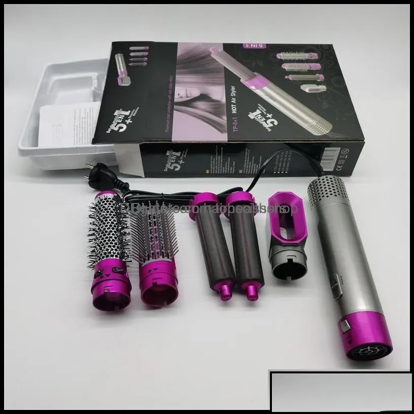 Hair Dryers Care Styling Tools Products 50%Off 5 Heads Mti-Function Curler Dryer Matic Curling Irons With Gift Box For Rough And Normal