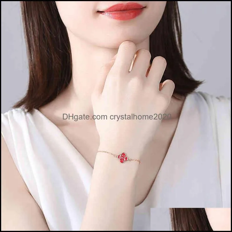 simple style lucky four leaf clover temperament student girl female s925 sterling sier jewelry bracelet