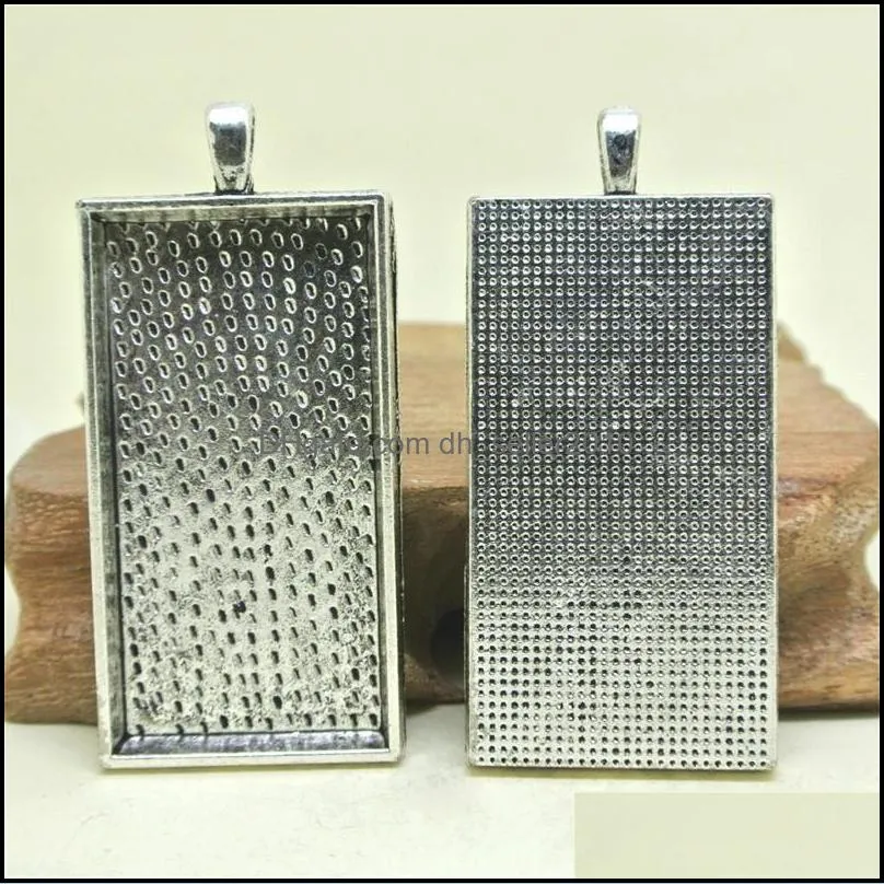 heap Jewelry Findings & Components Fit 10*25mm Rectangle Cabochons Antique Silver/bronze Silver Glass Frame Bezel Settings Pendant Tray