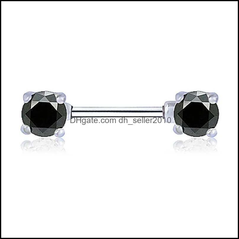 Stainless Steel Nipple Ring Crystal Nipple Ring Rhinestone Body Piercing Jewelry For Women C3