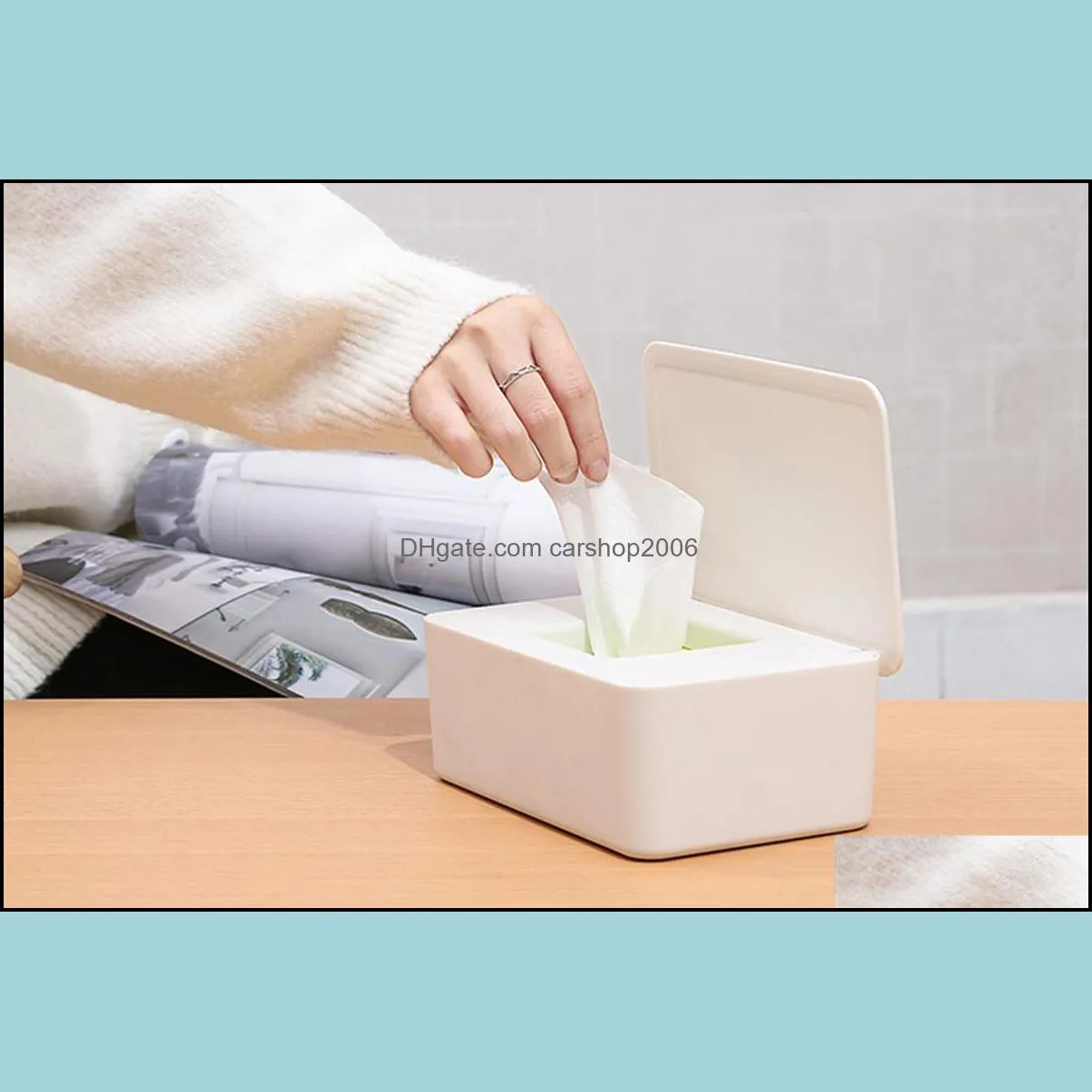 Box Wet Wipes Dispenser Holder Dry Paper Case Napkin Storage Container