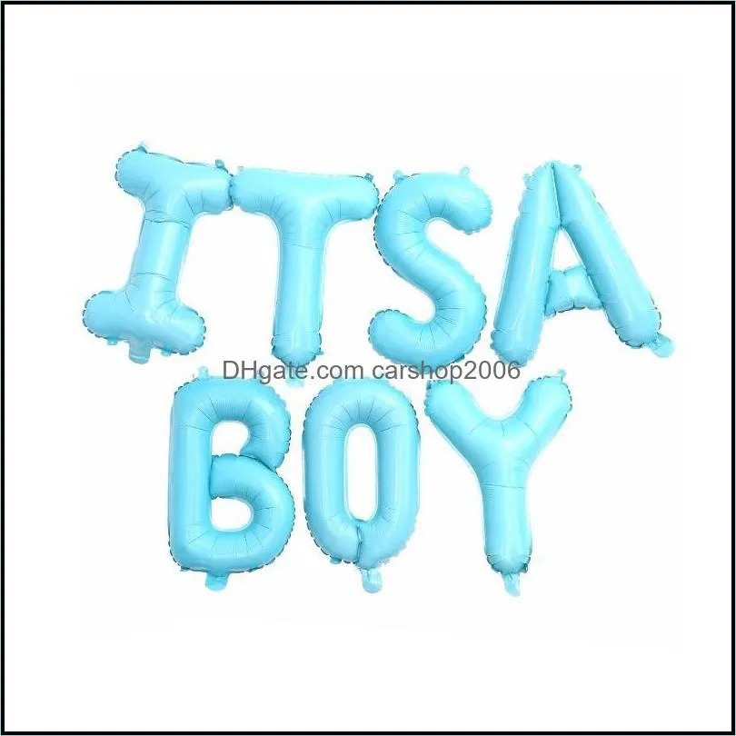 Its A Boy Girl Heart Baby Printed Babyshower Decorations Supplies Shower Born Birthday Balloon Banner