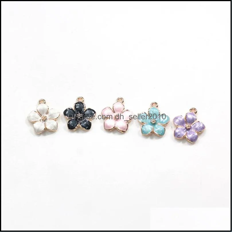 20PC/lot 14x16mm Colors Cute Flower Pendant Charm DIY Locket Charms Fit For Floating Locket Jewelrys Making 91 E3