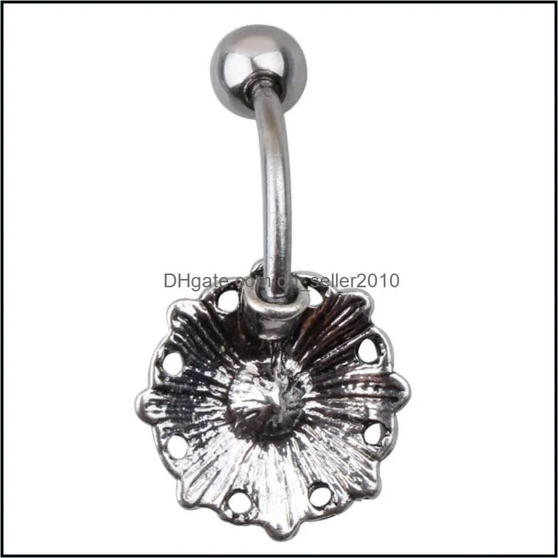 New Belly Rings Elephant Dangle Belly Button Rings Body Piercing Navel Rings Stainless Steel Bars Body Jewelry 667 T2