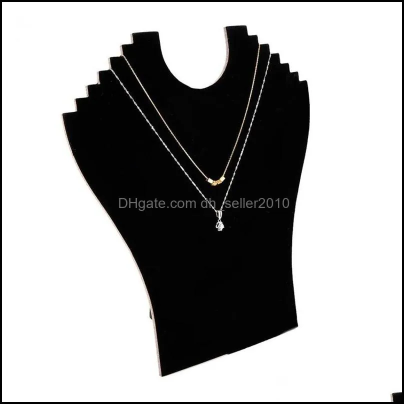 Necklace Bust Jewelry Stand Pendant Chain Display Holder Stand Neck Easel Showcase Black Color