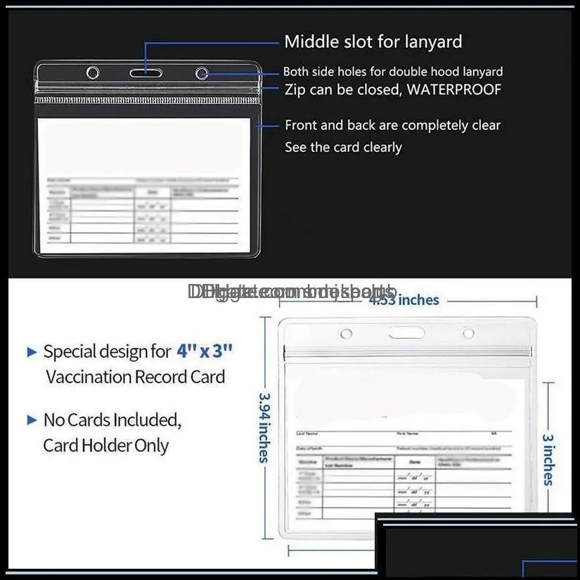 Business Card Files Desk Accessories Office School Supplies Industrial Aessories Industrialname Id Badge Holder Vaination Protector 4X3