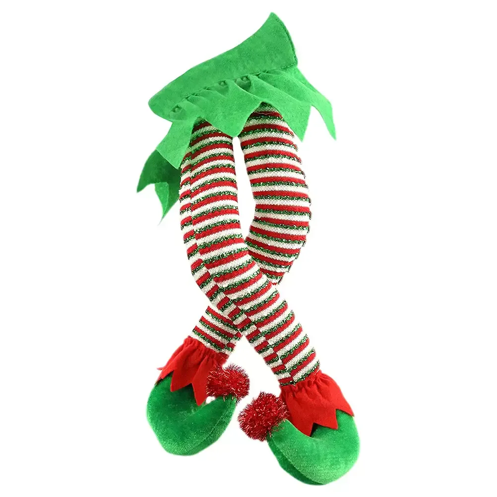 Christmas Santa Elf Legs Plush Stuffed Feet With Shoes Christmas Tree Decorative Ornament Christmas Decoration Home Ornaments sxjun16