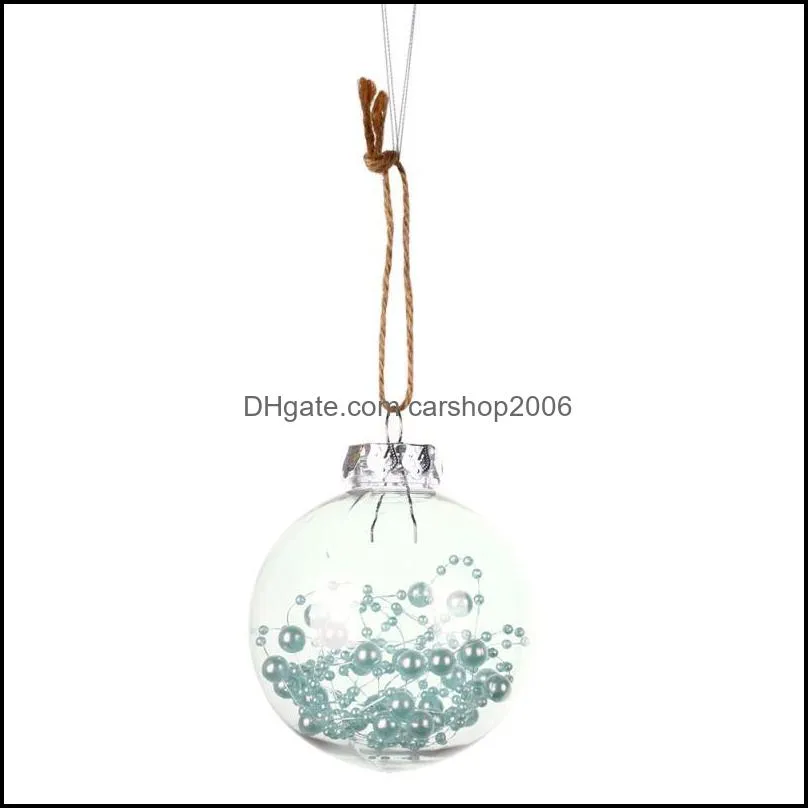 Christmas Ball With Pearl 8cm Glitter Tree Ornaments Hanging Home Decorations-