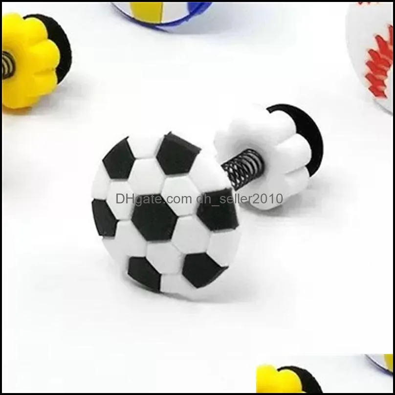 10pcs Charms Cartoon Sports Ball Shoe Accessories Football Basketball Buckle Decorations Fit Croc Wristband JIBZ Kids X-mas C3