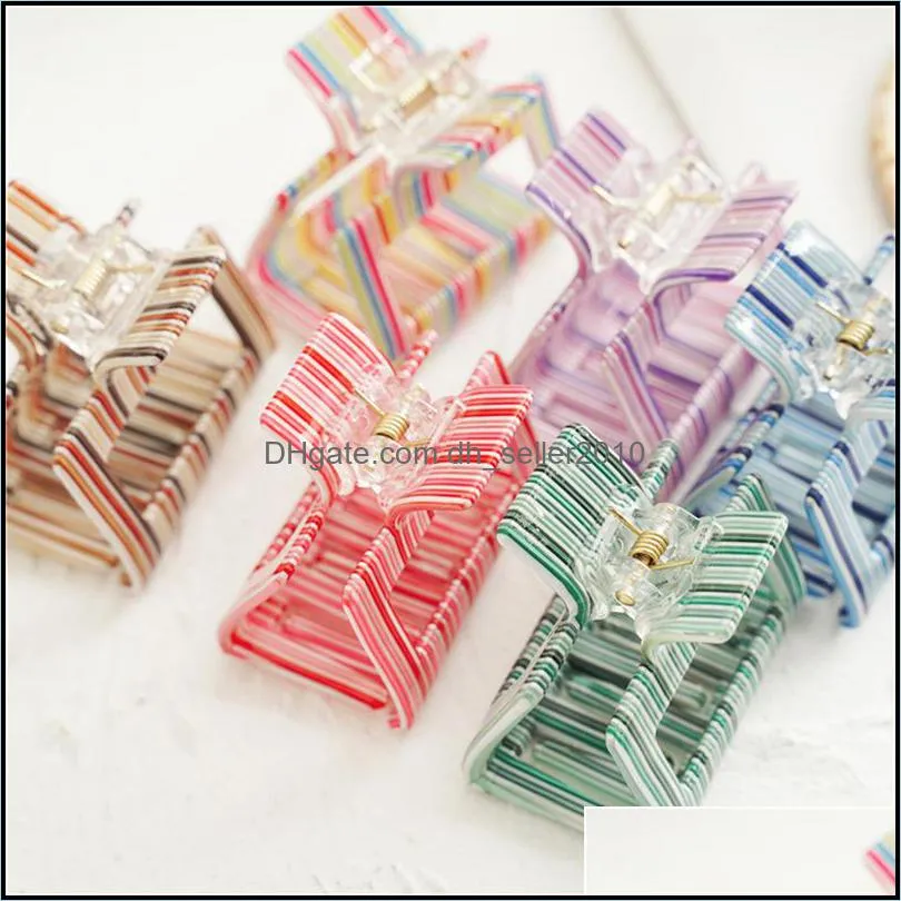 Square Acrylic Hairpin Hair Claws Acetic Acid Hairpins Geometric Hair Clamps Cilp For Women Girls Headwear 4530 Q2
