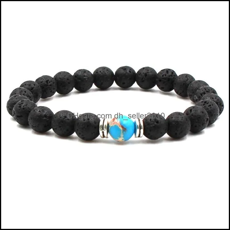 Mens Bracelets Luxury Jewelry Bead Natural Stone Anchor Beaded Buddha Bracelet For Men Women Buddha Lava Chakra B