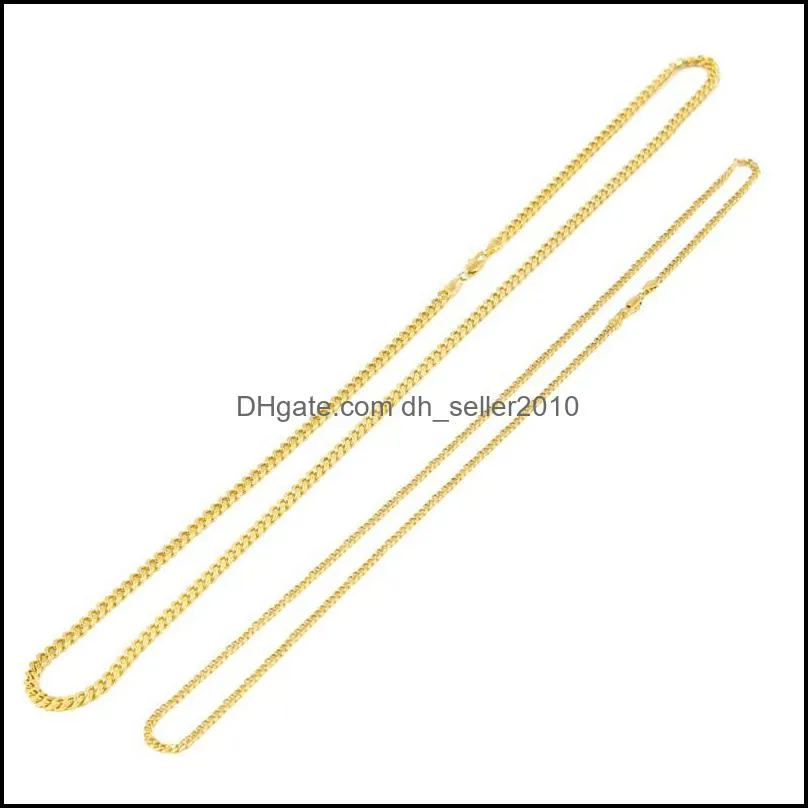 New Gold Silver  Cuban Link Chain Mens Necklaces Hip Hop Gold Chain Necklaces Jewelry C3