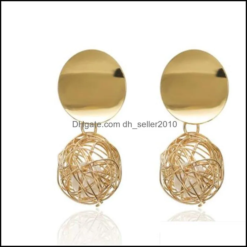 Fashion Vintage Earrings For Women Big Geometric Statement Gold Metal Drop Earrings Trendy Earings Jewelry Accessories 5585 Q2