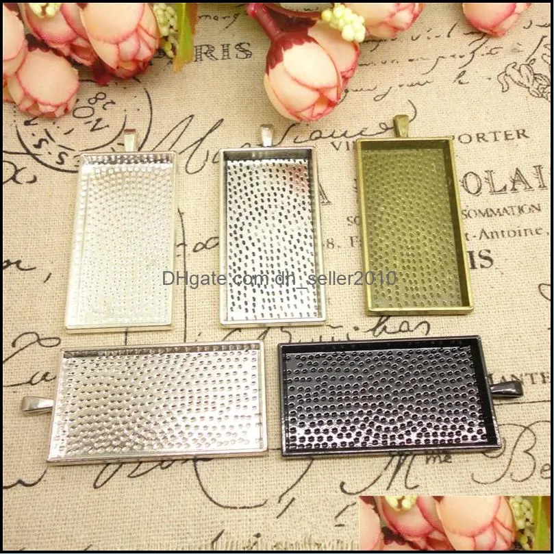 heap Jewelry Findings & Components Fit 10*25mm Rectangle Cabochons Antique Silver/bronze Silver Glass Frame Bezel Settings Pendant Tray