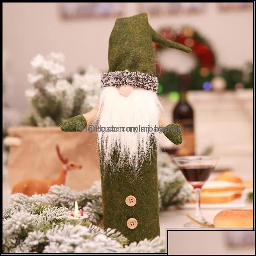Christmas Decorations Gnomes Wine Bottle Er Handmade Swedish Tomte Santa Claus Toppers Bags Holiday Home Drop Delivery 2021 Garden Fe