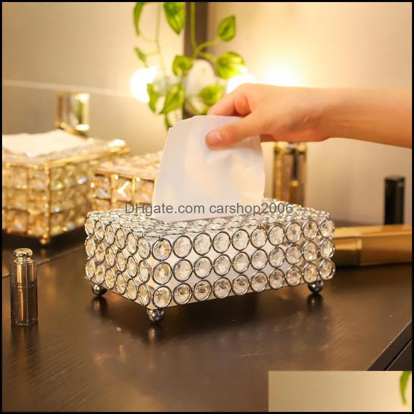 Fashion Crystal Box Removable Luxury Restaurant Party El Towel Wipes Case Napkin Dispenser Paper Wedding