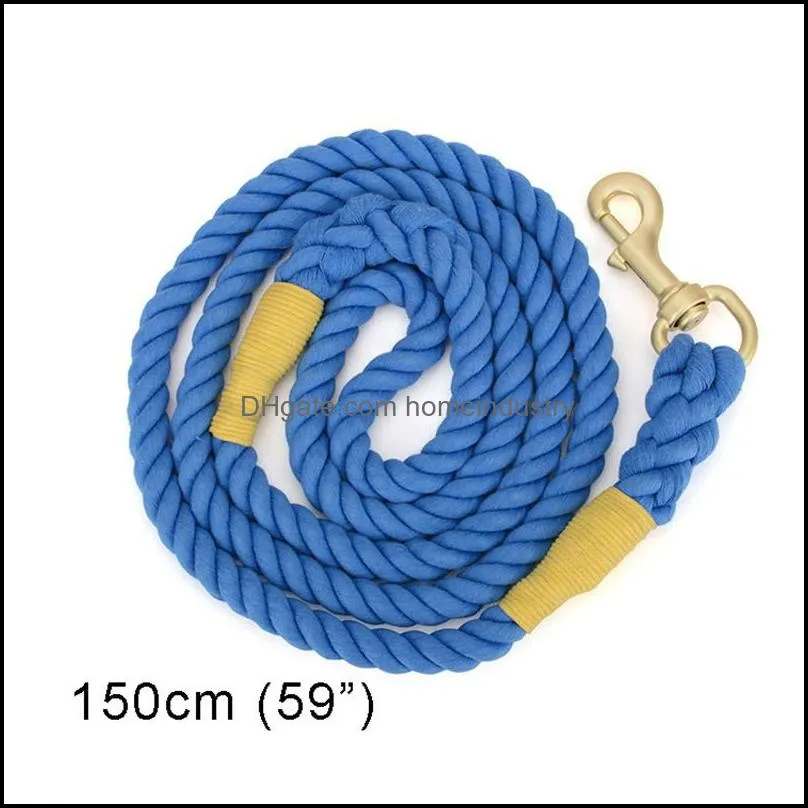 1.5m durable dog collars leashes soft outdoor dogs leashs braided cotton traction rope pet supplies zl1262