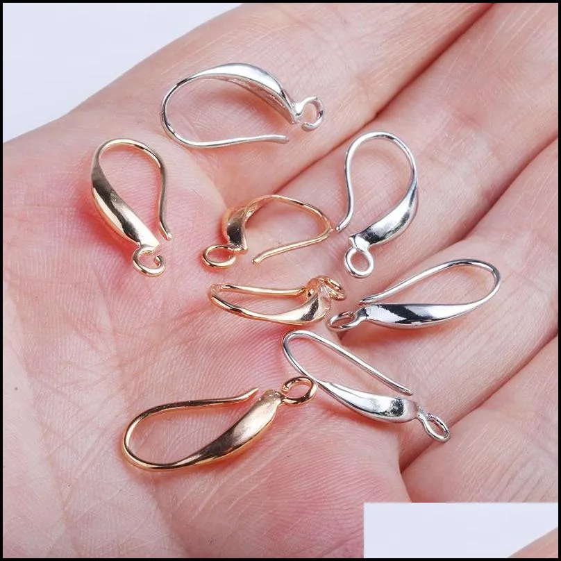 10pcs/lot 18mm copper bronze ear hook accessories gold silver color ear hook earring for diy jewelry findings components wholesale
