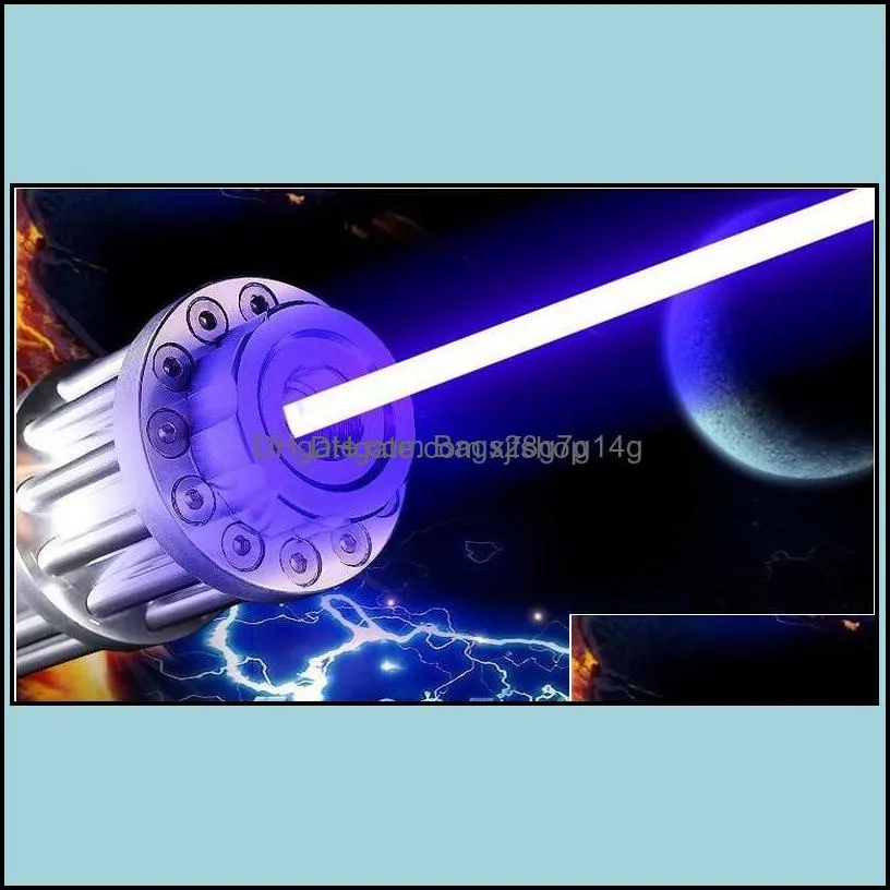 Laser Pointers Military 500000M Blue Pointer Sight Super Powerf Led Light Flashlight Lazer Torch Hunting Drop 450Nm Mw D Bags28G7G14G