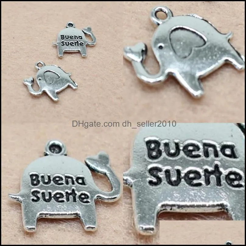 Retro Alloy Pendant Slide Charms Two Sided Charm English Accessory Baby Elephant Bracelet Accessories Jewellery Ornaments 0 07my Y2