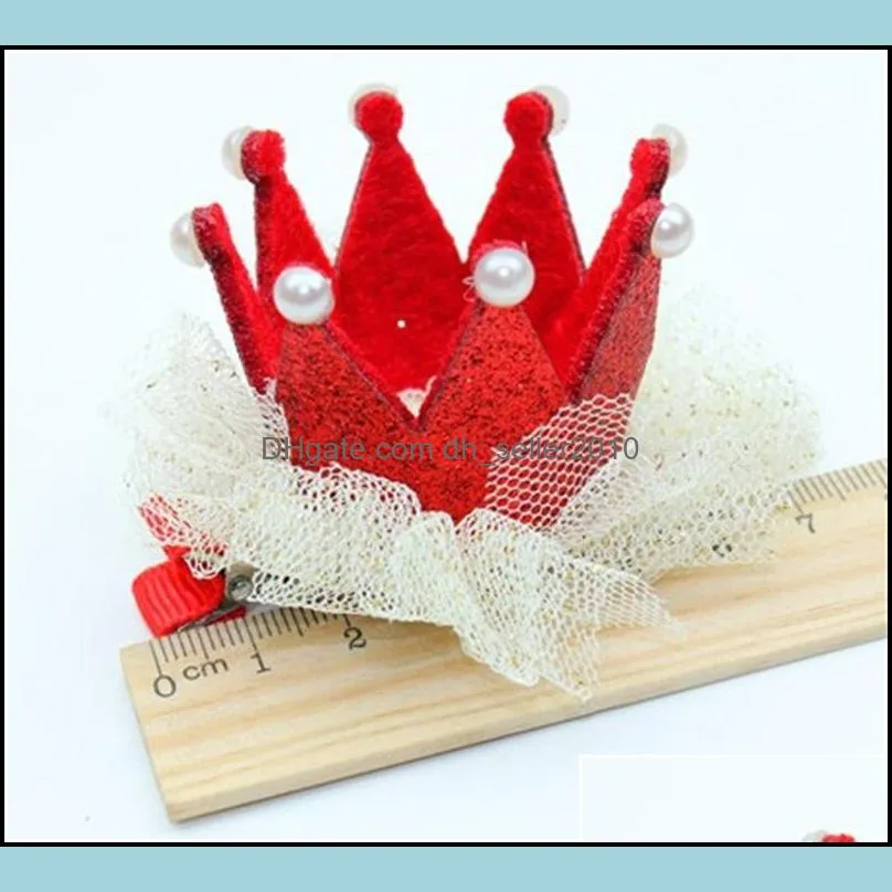 30pcs Lovely Cute Girls Crown Princess Hair Clip Lace Pearl Shiny Star Headband Hairpins Hair Band Accessories