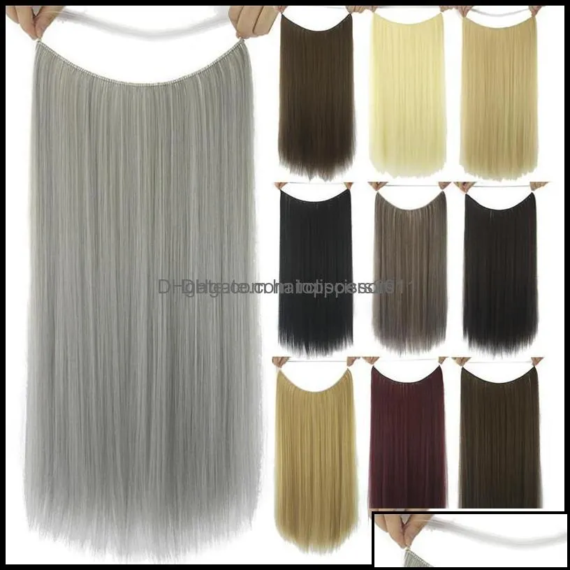 Loop Micro Ring Hair Extensions Products 22 26 Inches Straight Synthetic High Temperature Silk Weft 17 Colors Fl015 Drop Delivery 2021