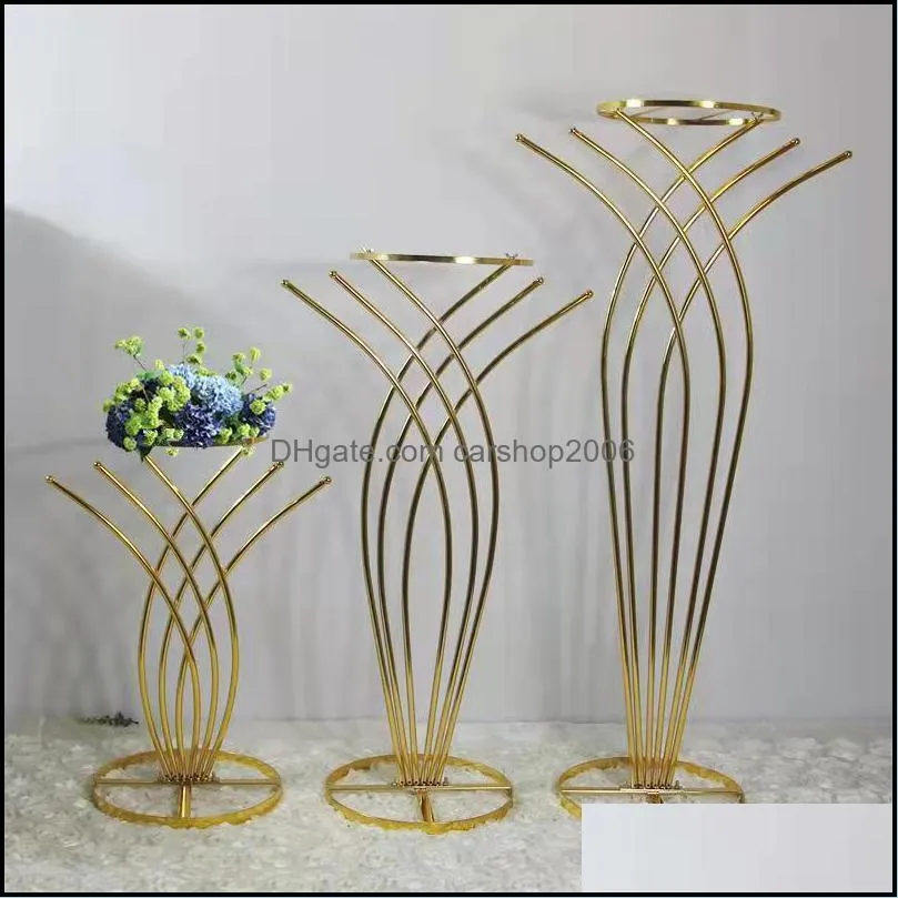 Wedding Centerpiece Gold Color Metal Flower Stand AB0030
