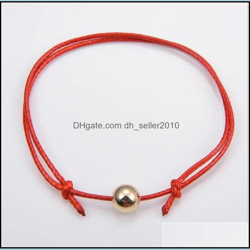 Handmade Heart Crown Charm Bracelet Lucky Red String Wax Rope Bracelets Friendship Jewelry C3