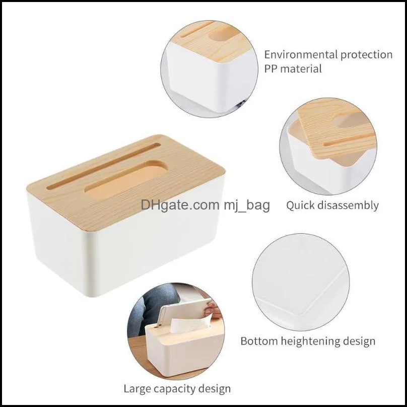 Box Wooden Cover Paper Toilet Roll Home Bathroom Car Organizer Decoration Supplies
