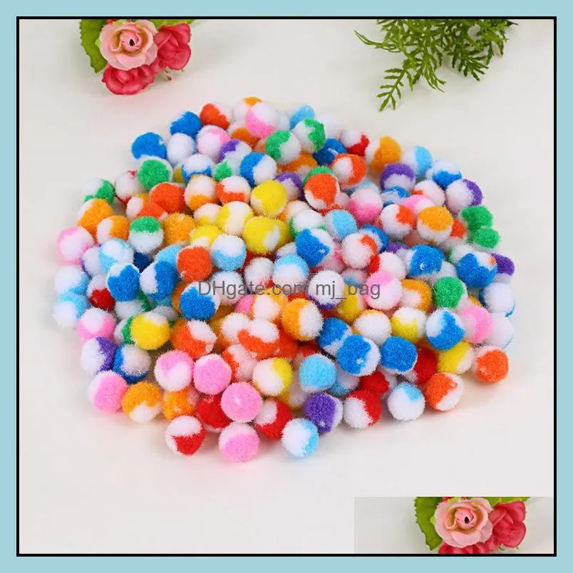 186Pcs/bag Sequins Pompom Ball Fur Plush Mixed Color Creative Kids Handmade Material Glitter Foam DIY Craft Supplies