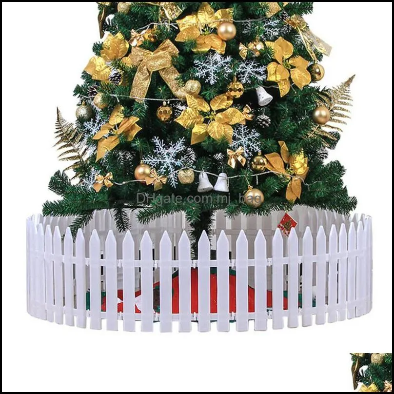 50PCS Christmas Tree Fence White Plastic Garden Home Guardrail Surround Xmas Decorative