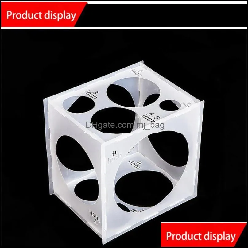 Holes Balloon Sizer Box Measurement Tool White& PracticCollapsible Stable 2-10 Inch For Birthday Wedding Decor