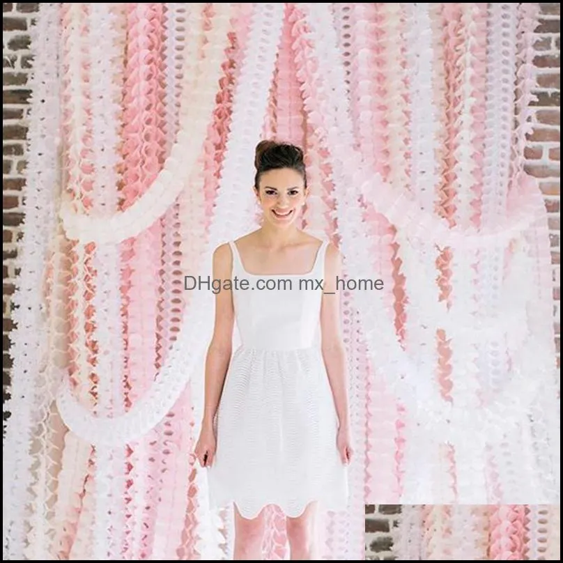 3.6m four leaf clover paper garlands wedding pink princess baby shower theme tissue garland suppliers backdrop