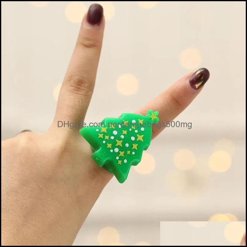 christmas ring glowing gift finger light santa claus snowflake tree snowman toy for kids