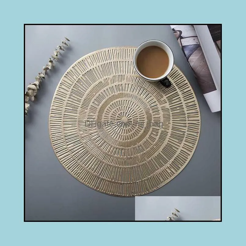 Simple Round Coffee Cup And Saucer Cushion Plate Thick Solid Color Heat Insulation Western Placemat Decorative