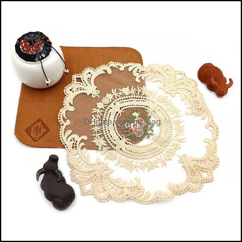 Lace Flower Table Cloth Placemat European-style Coffee Oval Embroidery Home Supplies Fashion