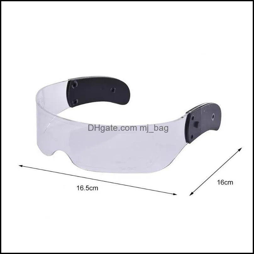 Cool LED Light Up Eyeglasses Futuristic Visor Glasses 7 Colors Battery Operated Fashion Eyeglass For Festival