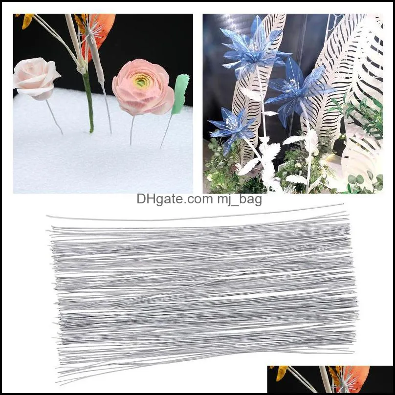 200Pcs Flower Wire 36cm 24 Gauge For Florist DIY Bouquet Stem Material