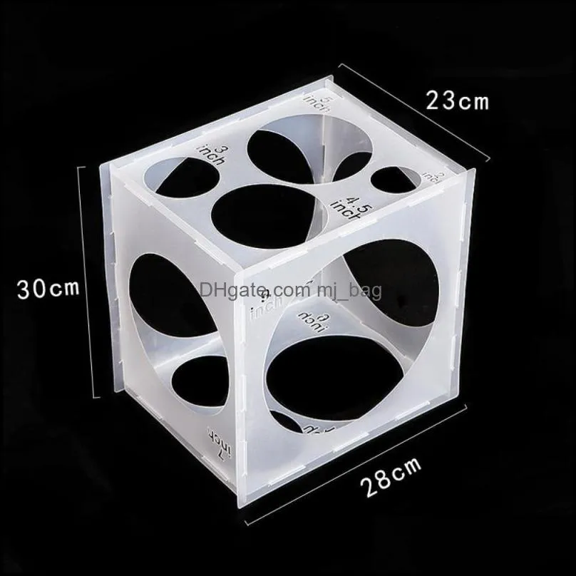 Holes Balloon Sizer Box Measurement Tool White& PracticCollapsible Stable 2-10 Inch For Birthday Wedding Decor