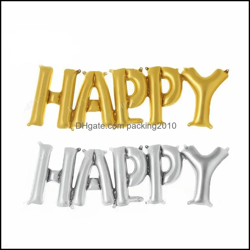 happy bday connection letters foil balloons birthday decorations kids air balloon baby shower
