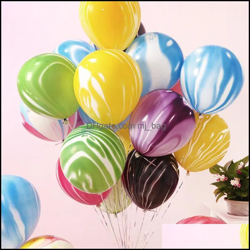 10 Inch Colorful Agate Latex Balloon Home Valentine`s Day Birthday Wedding