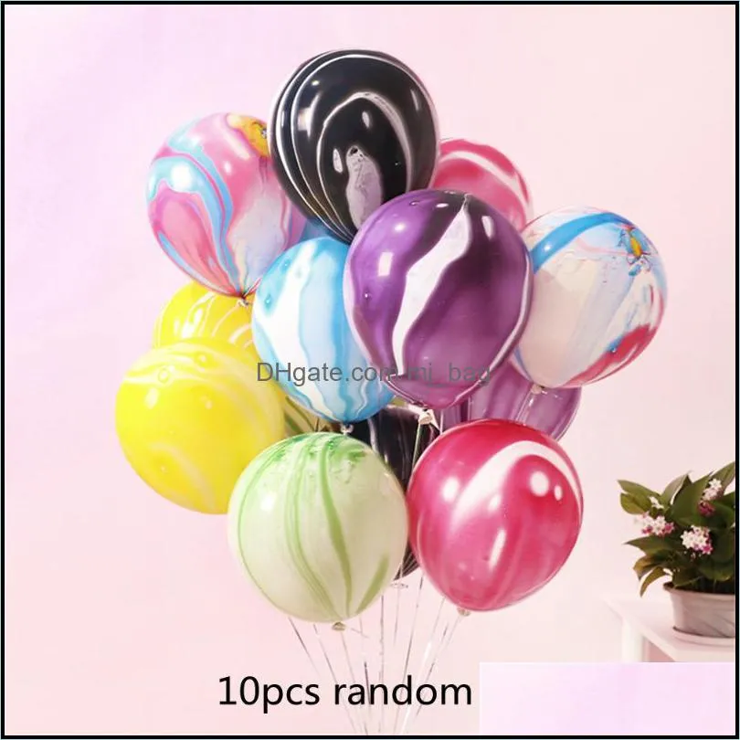 10 Inch Colorful Agate Latex Balloon Home Valentine`s Day Birthday Wedding